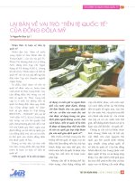 Lại bàn về vai trò tiền tệ quốc tế của đồng đôla mỹ 