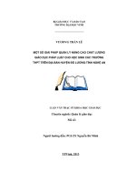 giải pháp quản lý nâng cao chất lượng giáo dục pháp luật cho học sinh các trường THPT trên địa hàn huyện Đô lương - Tỉnh Nghệ An