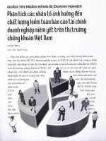 Phân tích các nhân tố ảnh hưởng đến chất lượng kiểm toán báo cáo tài chính daonh nghiệp niêm yết trên thị trường chứng khoán việt nam 