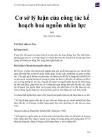 Cơ sở lý luận của công tác kế hoạch hoá nguồn nhân lực 