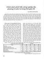 Chính sách phát triển công nghiệp địa phương ở nước ta trong thời gian tới 