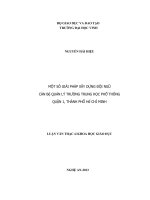 Một sổ giải pháp xây dụng đội ngũ cán bộ quản lý trường trung học phô thông quận 1, thành phố hồ chí minh 