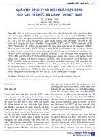 Quản trị công ty và hiệu quả hoạt động của các tổ chức tài chính tại việt nam 