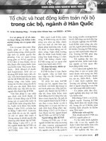 Tổ chức và hoạt động kiểm toán nội bộ trong các bộ, ngành ở hàn quốc 