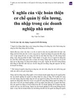 Ý nghĩa của việc hoàn thiện cơ chế quản lý tiền lương, thu nhập trong các doanh nghiệp nhà nước 