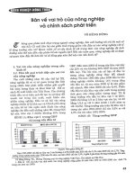 Bàn về vai trò của nông nghiệp và chính sách phát triển 