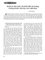 Quản lý nhà nước về phát triển thị trường chứng khoán bài học cho việt nam 