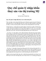 Quy chế quản lý nhập khẩu thuỷ sản vào thị trường mỹ 