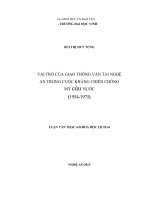 Vai trò của giao thông vận tải nghệ an trong cuộc kháng chiến chong mỹ cứu nước (1954   1975 