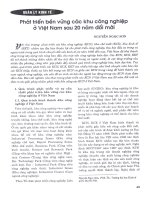 Phát triển bền vững các khu công nghiệp ở việt nam sau 20 năm đổi mới 