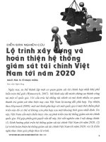 Lộ trình xây dựng và hoàn thiện hệ thống giám sát tài chính việt nam tới năm 2020 
