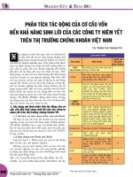 Phân tích tác động của cơ cấu vốn đến khả năng sinh lời của các công ty niêm yết trên thị trường chứng khoán việt nam 