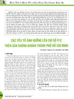 Các yếu tố ảnh hưởng lên chỉ số p e tren sàn chứng khoán thành phố hồ chí minh 