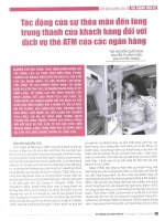 Tác động của sự thỏa mãn đến lòng trung thành của khách hàng đối với dịch vụ thẻ ATM của các ngân hàng 
