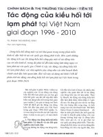 Tác động của kiều hối tới lạm phát tại việt nam giai đoạn 1996   2010 