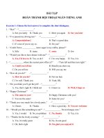 Bài tập hoàn thành hội thoại ngắn Tiếng Anh