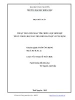 Thuật toán nón xoay tìm chiến lược hỗn hợp tối ưu trong bài toán trò chơi ma trận và ứng dụng