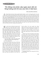 Tác động của phân cấp ngân sách đối với tăng trưởng kinh tế của các tỉnh ở việt nam 