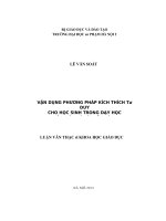 Vận dụng phương pháp kích thích tư duy cho học sinh trong dạy học giải toán có lời văn lớp 4 