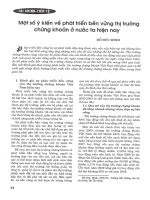 Một số ý kiến về phát triển bền vững thị trường chứng khoán ở nước ta hiện nay 