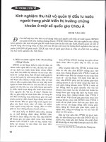 Kinh nghiệm thu hút và quản lý đầu tư nước ngoài trong phát triển thị trường chứng khoán ở một số quốc gia châu á 