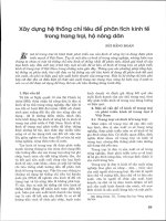 Xây dựng hệ thống chỉ tiêu để phân tích kinh tế trong trang trại, hộ nông dân 