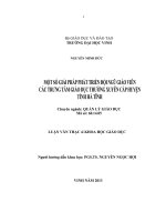 Một sô giải pháp phát triển ĐNGV các trung tâm giáo dục thường xuyên cấp huyện tính hà tĩnh 