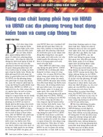 Nâng cao chất lượng phối hợp với HĐND và UBND các địa phương trong hoạt động kiểm toán và cung cấp thông tin 