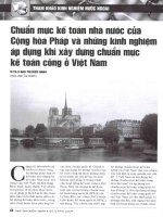 Chuẩn mực kế toán nhà nước của cộng hòa pháp và những kinh nghiệm áp dụng khi xây dựng chuẩn mực kế toán công ở việt nam 