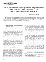 Nông lâm nghiệp và công nghiệp trong lựa chọn chiến lược phát triển bền vững ở lào và khả năng hợp tác với việt nam 