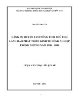 đảng bộ huyện tam nông   phú thọ lãnh đạo phát triển kinh tế nông nghiệp trong những năm 1986 2006 