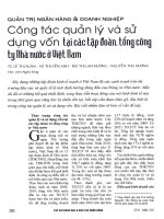 Công tác quản lý và sử dụng vốn tại các tập đoàn, tổng công ty nhà nước ở việt nam 