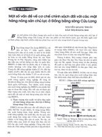 Một số vấn đề về cơ chế chính sách đối với các mặt hàng nông sản chủ lực ở đồng bằng sông cửu long 