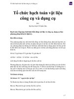 Tổ chức hạch toán vật liệu công cụ và dụng cụ 