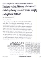 Xây dựng và thực hiện quy trình quản trị chiến lược trong tái cấu trúc các công ty chứng khoán việt nam 
