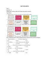 Đề thi Tiếng Anh KET đọc và viết