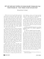 Kết hợp giữa nhà trường và doanh nghệp trong đào tạo nghề ở nghệ an   thực trạng và một số giải pháp 