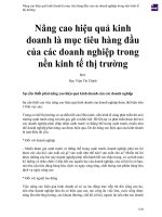 Nâng cao hiệu quả kinh doanh là mục tiêu hàng đầu của các doanh nghiệp trong nền kinh tế thị trường 