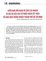 Kiểm định mối quan hệ giữa lợi nhuận và rủi ro của các cổ phiếu niêm yết trên sở giao dịch chứng khoán tp  hồ chí minh 