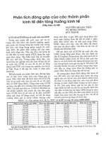 Phân tích đóng góp của các thành phần kinh tế đến tăng trưởng kinh tế 