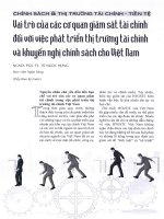 Vai trò của các cơ quan giám sát tài chính đối với việc phát triển thị trường tài chính và khuyến nghị chính sách cho việt nam 
