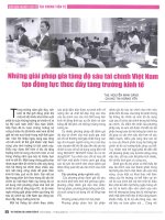 Những giải pháp gia tăng độ sâu tài chính việt nam tạo động lực thúc đẩy tăng trưởng kinh tế 