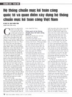 Hệ thống chuẩn mực kế toán công quốc tế và quan điểm xây dựng hệ thống chuẩn mực kế toán công việt nam 