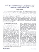 Quan hệ marketing nhân sự và tuyển dụng nhân sự trong các doanh nghiệp việt nam 