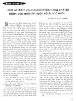 Một số điểm chưa hoàn thiện trong chế độ phân cấp quản lý ngân sách nhà nước 