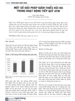 Một số giải pháp giảm thiểu rủi ro trong hoạt động tiếp quỹ ATM 