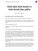 Khái niệm kinh doanh và kinh doanh thực phẩm 