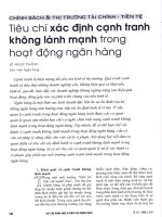 Tiêu chí xác định cạnh tranh không lành mạnh trong hoạt động ngân hàng 