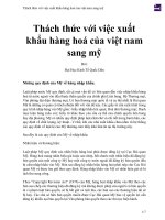 Thách thức với việc xuất khẩu hàng hoá của việt nam sang mỹ 