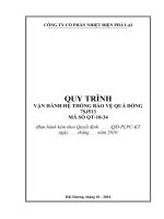 QUY TRÌNH VẬN HÀNH HỆ THỐNG BẢO VỆ QUÁ DÒNG 7SJ513